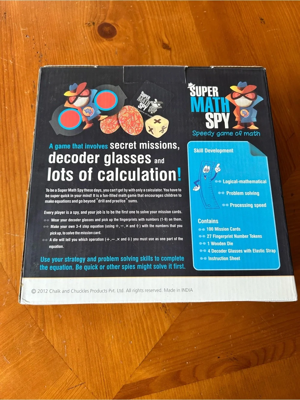 Super Math Spy Board Game